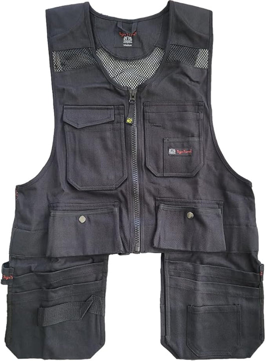 TigerTrends Mens Utility Vest - Black