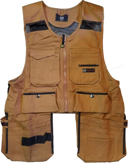 TigerTrends Mens Utility Vest - Brown